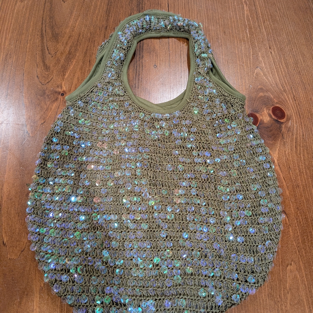Aldo Y2K Olive Green Sequin Women's Bag